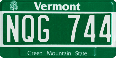 VT license plate NQG744