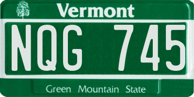 VT license plate NQG745