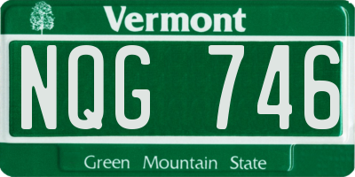 VT license plate NQG746