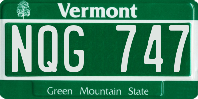 VT license plate NQG747