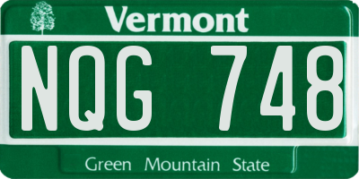 VT license plate NQG748