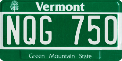 VT license plate NQG750