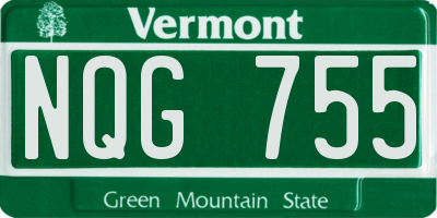 VT license plate NQG755