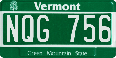 VT license plate NQG756
