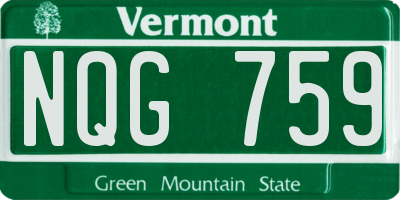 VT license plate NQG759