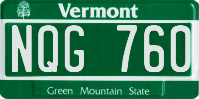 VT license plate NQG760