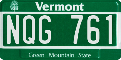 VT license plate NQG761