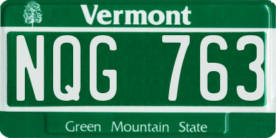 VT license plate NQG763