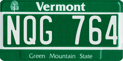 VT license plate NQG764