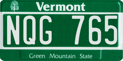 VT license plate NQG765