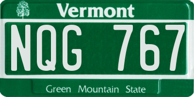 VT license plate NQG767