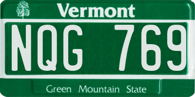 VT license plate NQG769