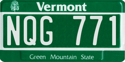 VT license plate NQG771