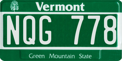 VT license plate NQG778