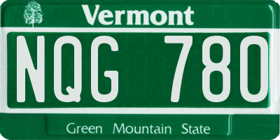 VT license plate NQG780
