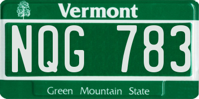 VT license plate NQG783