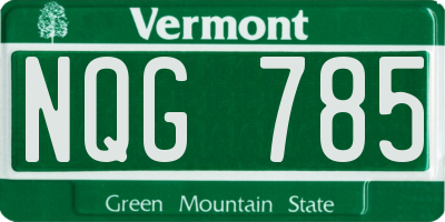 VT license plate NQG785