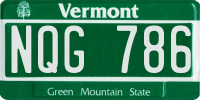 VT license plate NQG786