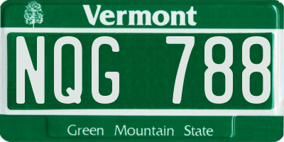 VT license plate NQG788