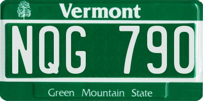 VT license plate NQG790