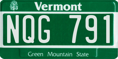 VT license plate NQG791