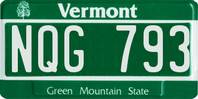 VT license plate NQG793