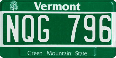 VT license plate NQG796