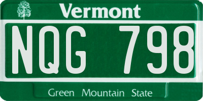 VT license plate NQG798