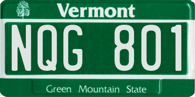 VT license plate NQG801