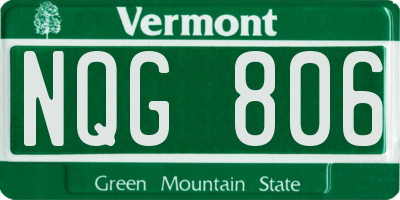 VT license plate NQG806