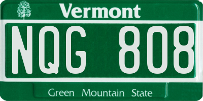 VT license plate NQG808