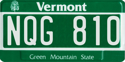 VT license plate NQG810
