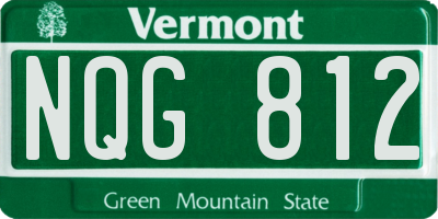 VT license plate NQG812