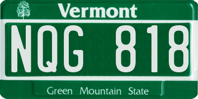 VT license plate NQG818