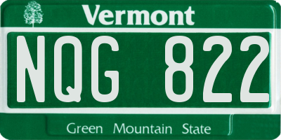 VT license plate NQG822