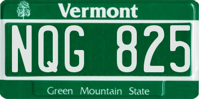 VT license plate NQG825