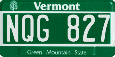 VT license plate NQG827
