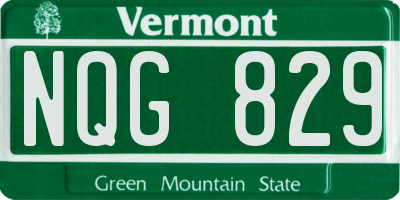 VT license plate NQG829