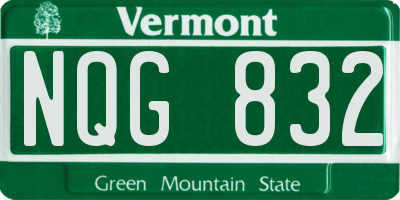 VT license plate NQG832