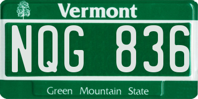 VT license plate NQG836