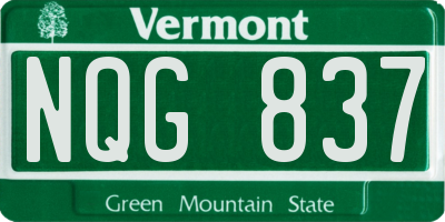 VT license plate NQG837