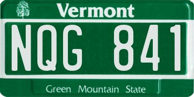 VT license plate NQG841