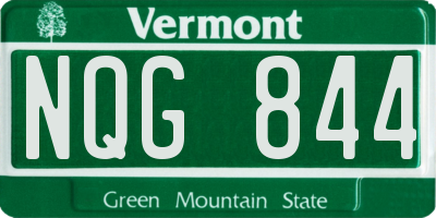 VT license plate NQG844