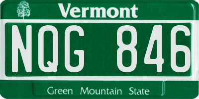 VT license plate NQG846