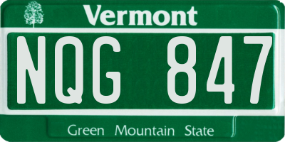 VT license plate NQG847