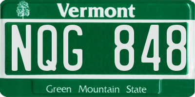 VT license plate NQG848