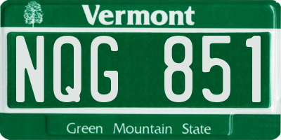 VT license plate NQG851