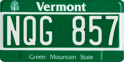 VT license plate NQG857
