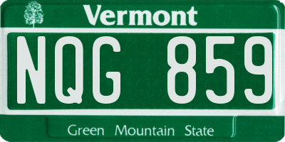 VT license plate NQG859