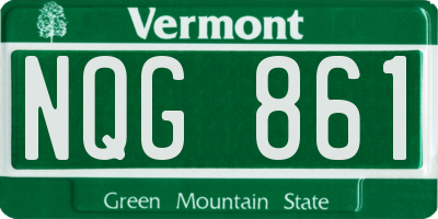 VT license plate NQG861